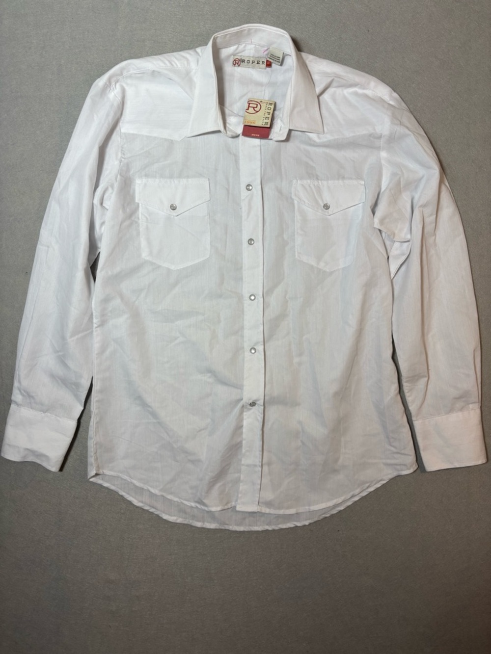 Roper Men’s White Long-Sleeve Western Snap Shirt